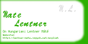 mate lentner business card