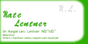 mate lentner business card